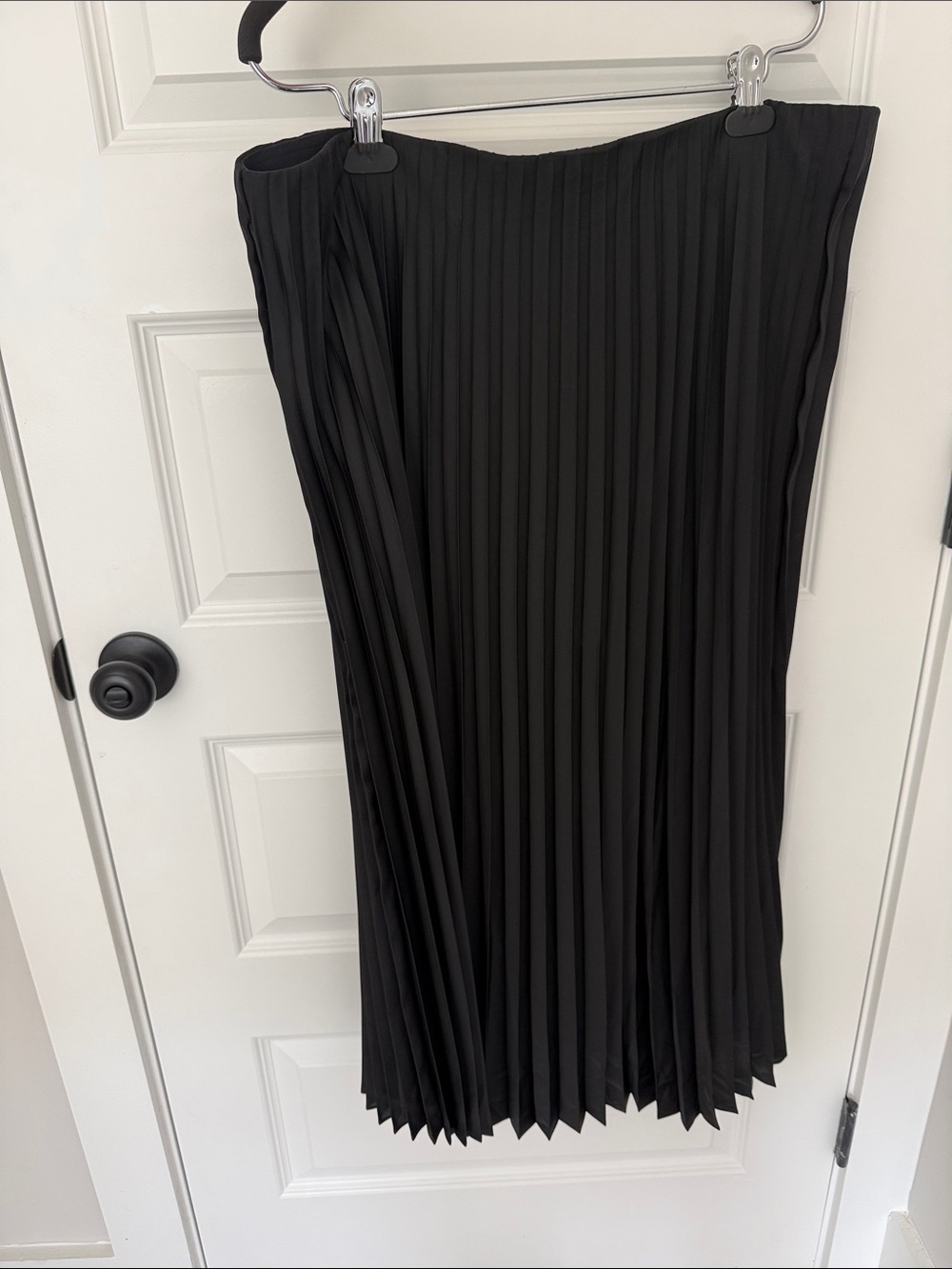 J. Crew Black Pleated Midi Skirt